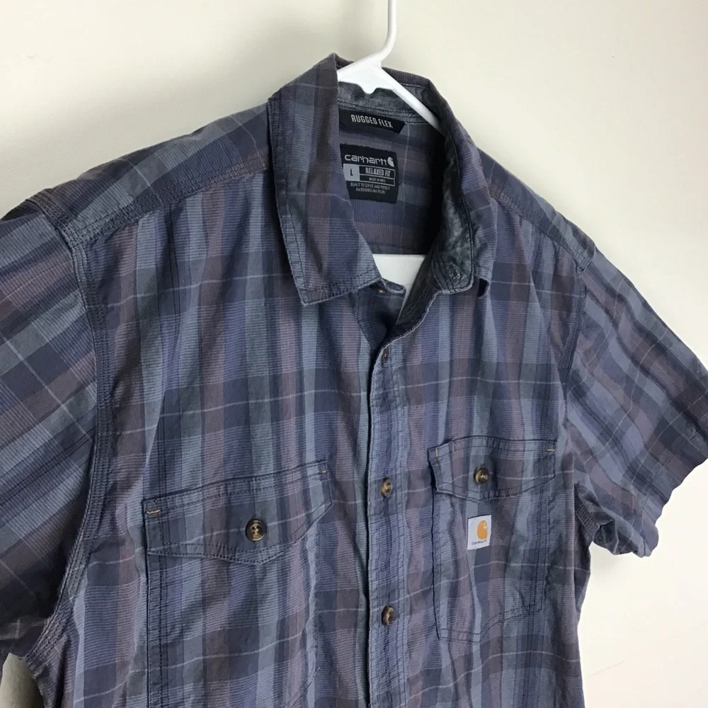 Carhartt Rugged Flex Regular Fit mens short sleeve button down casual shirt - Picture 2 of 10